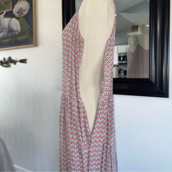 Womens Geometric Scoop Neck Sleeveless Spaghetti Strap Midi Maxi Dress Medium - Picture 2 of 7